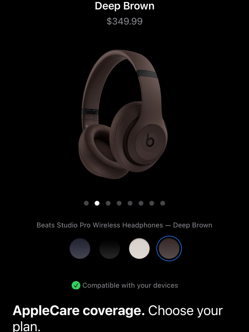 Beats by Dre Studio Pro Wireless Headphones - Deep Brown